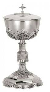 Gothic Ciborium - Brass Silver Plated, Gold Lined