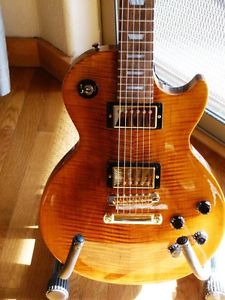 2001 Gibson Les Paul Studio Plus AAAA FlameTop Electric Guitar -Amber w/OHSC