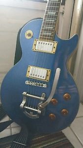 1990s epiphone les Paul with bigsby sparkle blue