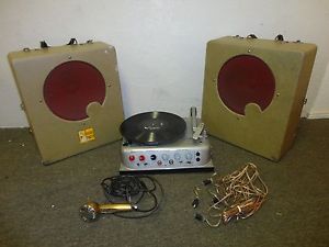Vintage 1950's? Square Dance PA System Califone Commander  40V-7 Speakers Mic