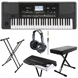 Korg PA300 61-key Arranger Workstation Keyboard w/ Headphones & Keyboard