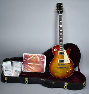 2005 Gibson Les Paul 1959 Reissue Electric Guitar R9 Sunburst Flame Top  wOHSC