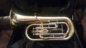 QUALITY 3 Valve Non-Compensating Euphonium Two Toned  Silver Gold