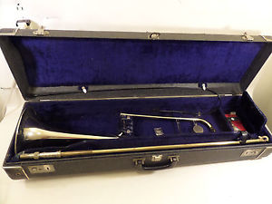 Vintage King Tempo Trombone Nickel 2-Toned with Hard Case 1965-1970