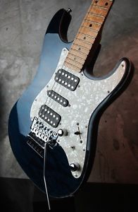 SCHECTER EX-V CTM FRT Black Aqua Used Electric Guitar with Soft Case JP F/S