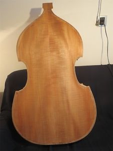 Hand carved unfinished 1/2 upright bass,spurce top/Plywood back #1