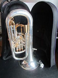 Professional QUALITY 3 Valve Compensating Euphonium Two Toned - Silver Gold