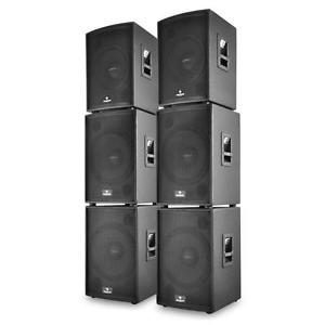 AUNA RHODOS SET DJ 6 PEZZI 4X SUBWOOFER 2X ALTOPARLANTI FULLRANGE 9600W