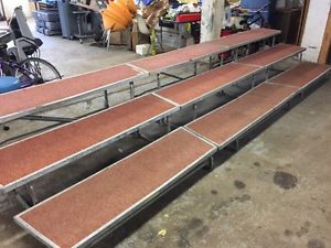 3 SECTIONS OF 3 TIER FOLDING CHORAL / CHOIR STAGE RISERS