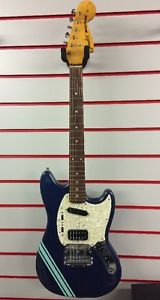 Fender Kurt Cobain Mustang Dark Lake Placid Blue with Stripe-1995 Japanese
