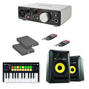 Focusrite iTrack Solo + 2 KRK Rokit RP5 + Novation Launchkey Mini + Pads & Leads