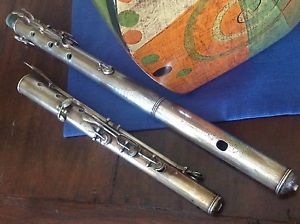 Antico Flauto In Argento,dei Primi 900/" A.Rampone* Milano ,Raro Da Collezione