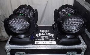 Four (4) Martin Mac 301 Wash RGB LED Moving Lights W/ Road Case