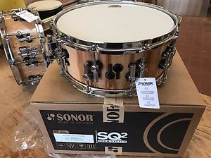 Sonor SQ2 14" x 6" Thin Maple Shell Snare Drum, American Walnut Lacquer.