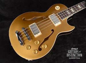 Gibson ES-Les Paul Bass 2015 Semi-Hollow Body Electric Bass Guitar Faded Gold Top (SN:11875740)