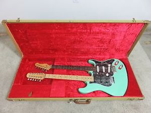 Mystery Maker Double Neck Double Cut-Away Electric Guitar With Fender Tweed Case