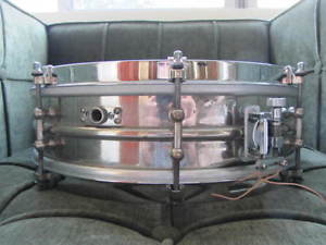 1920's LUDWIG 14x4 2 Piece BRASS Snare Drum Black Beauty shell HOLY GRAIL SOUND!