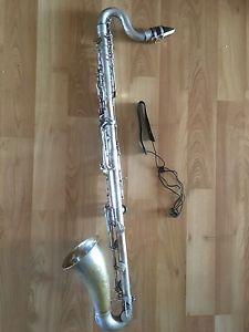 Silver metal bass clarinet Guy Humphrey made in France