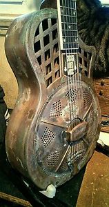 REPUBLIC HWY 61 PARLOR SIZE RESONATOR GUITAR BELL BRASS BODY