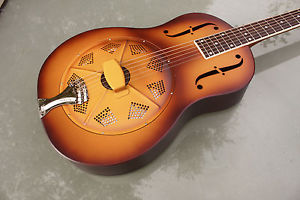 Zilpha 12 fret resophonic guitar, vintage triolian style reso, sunburst NEW