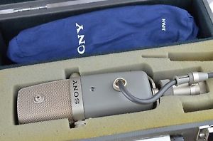 1970'S SONY C-38B W/CARRYING CASE CONDENSER MICROPHONE MIC CARDIOID & OMNI