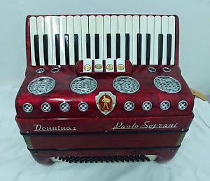 Red Vintage Paolo Soprani donnina 1 Italian Accordion 80 Bass Italy