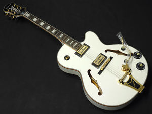 Free Shipping Used Epiphone Emperor Swingster White Royale Pearl White Guitar
