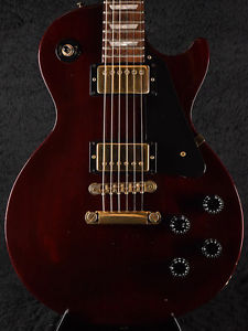 Free Shipping Used Gibson Les paul Studio ''Mod'' 1996 Wine Red w/Gold Hardware