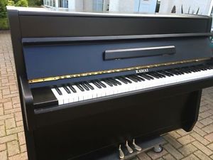 Kawai satin black upright piano modern | Belfast Pianos |