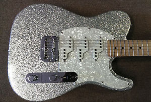 G&L ASAT Z3 Electric Guitar, Silver Sparkle Sperzel Locking Tuners, OHSC, MFD PU