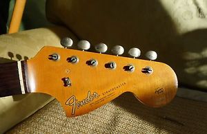 Vintage 1966 Fender Stratocaster Neck with Tuners, Plate, and Screws