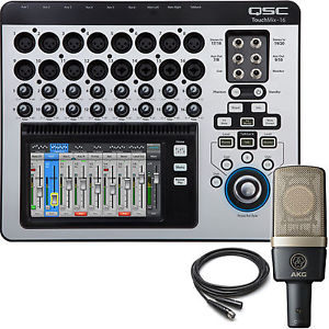 QSC Touchmix 16 Digital Mixing Console with AKG C314 Condenser Microphone