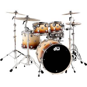 DW Collector's Series 4-Piece Satin Specialty Burnt Toast Fade Shell Pack with Chrome Hardware