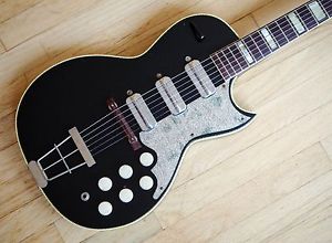 1960s Kay Pro Thinline Model 1993 Vintage Guitar Hollow Speed Demon Black w/osc