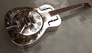 Zilpha by ChickenboneJohn - 14 fret resophonic guitar, nickel plated brass NEW