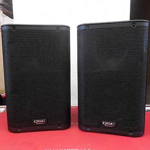 2x QSC K8 8" Two Way Powered Speaker K-8 1000 Watt Active Loudspeaker MINT COND