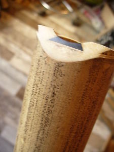 exeptional shakuhachi flute 3.36  in D low  Ji-nashi roots-end