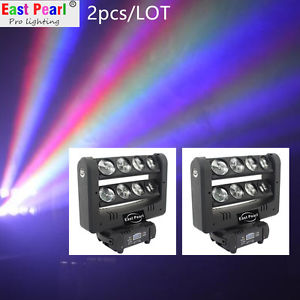 2pcs/lot 8X10W led spider beam moving head light/Quad-RGBW/Crazy 8/dual bar/dj
