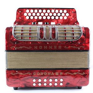 HOHNER Corona III R Classic button accordion with Case and Straps GCF (16154)