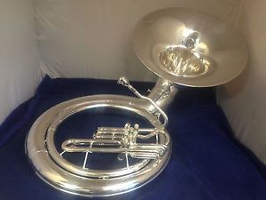 KING 2350 Bb Silver Plated Sousa/Sousaphone w/new case. New Factory Plating