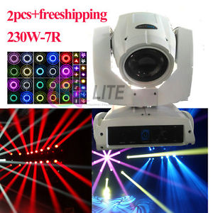 2pcs white 7R 230W LED Moving Head Beam Stage Lighting DMX512 16CH Spot Pattern