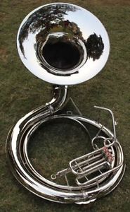 CHRISTMAS_GIFT_SOUSAPHONE_25"_VALVE BIG_TUBAMADE*OF/FULL BRASS W/bag.BRASS FIN