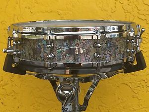 C&C Custom 14 x 4 Maple Piccolo Snare Drum with Abalone Black Paua Finish