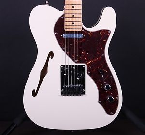 Fender American Deluxe Telecaster Thinline White Electric Guitar Tele #4339