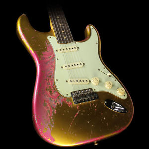 Used 2015 Fender Custom MB '60 Heavy Relic Stratocaster Frost Gold/Pink Paisley