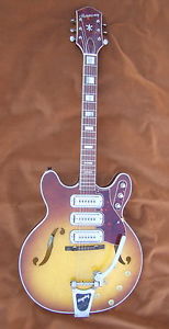 Vintage Harmony H76 Electric Guitar 3 Pickups with Bigsby