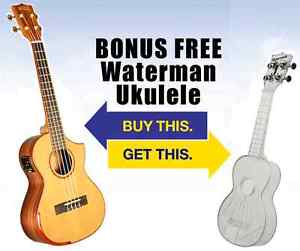 Tenor Electric Ukulele + BONUS FREE WATERMAN:  Comfort Edge Kala KA-SRT-CTG-CE