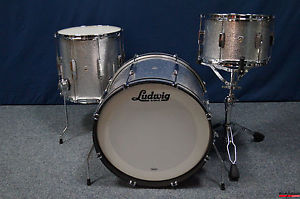 Ludwig USA Club Date Downbeat Shellset in "Silver Mist Sparkle"  -  20,12,14"