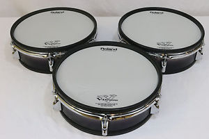 THREE Roland PD-125 BLK V Drum 12" Mesh Head PD125 VDrum 105 TD 20 12 11 15 9 8