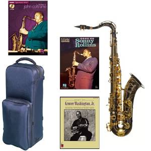 Virtuoso Series Professional Black Nickel Tenor Saxophone Deluxe w/3 Pack of Legends books: Best of John Coltrane, Sonny Collins & Grover Washington Jr.